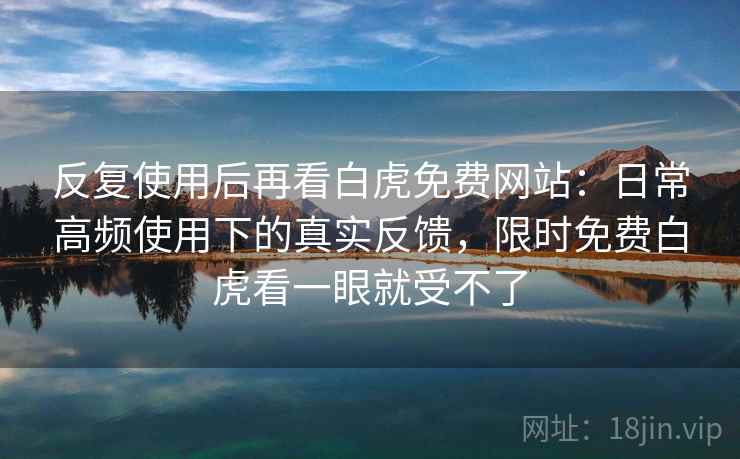反复使用后再看白虎免费网站：日常高频使用下的真实反馈，限时免费白虎看一眼就受不了