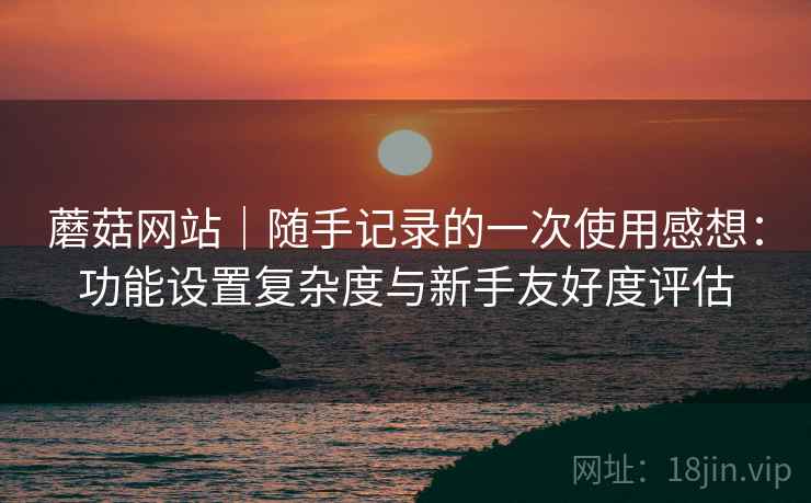 蘑菇网站|随手记录的一次使用感想:功能设置复杂度与新手友好度评估 蘑菇网站|随手记录的一次使用感想:功能设置复杂度与新手友好度评估