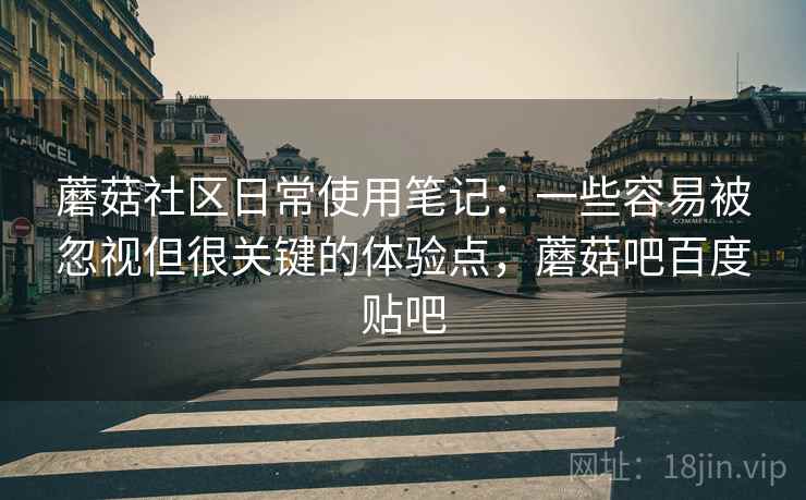蘑菇社区日常使用笔记：一些容易被忽视但很关键的体验点，蘑菇吧百度贴吧