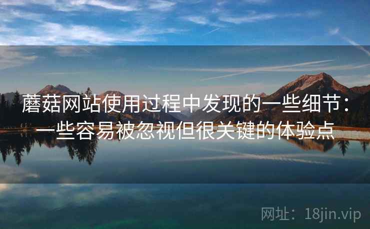 蘑菇网站使用过程中发现的一些细节：一些容易被忽视但很关键的体验点