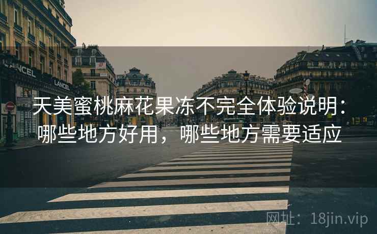 天美蜜桃麻花果冻不完全体验说明：哪些地方好用，哪些地方需要适应