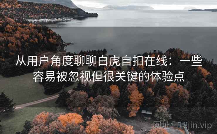 从用户角度聊聊白虎自扣在线:一些容易被忽视但很关键的体验点 从用户角度聊聊白虎自扣在线:一些容易被忽视但很关键的体验点