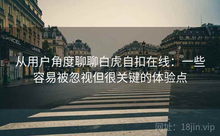从用户角度聊聊白虎自扣在线：一些容易被忽视但很关键的体验点