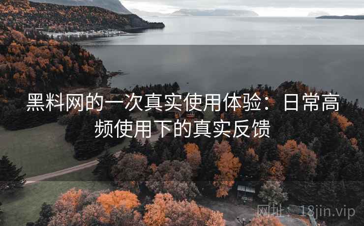 黑料网的一次真实使用体验:日常高频使用下的真实反馈 黑料网的一次真实使用体验:日常高频使用下的真实反馈